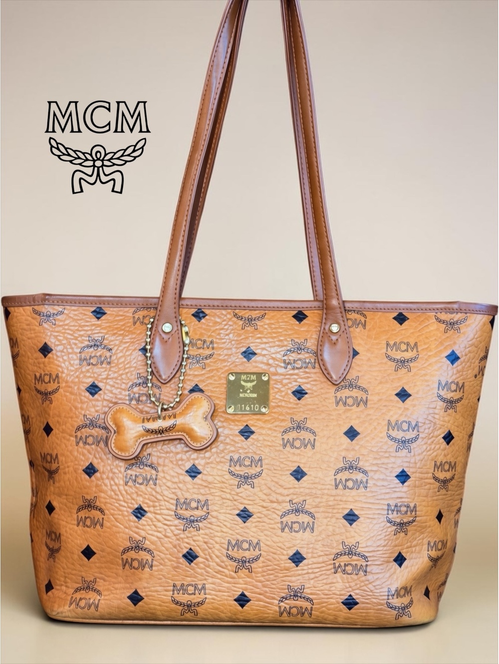 ✨ Authentic MCM Visetos Dog Bone Shopper Tote ✨
